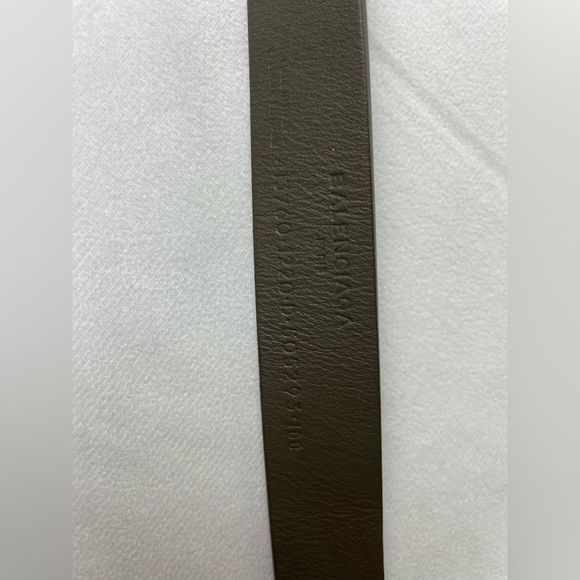 BALENCIAGA Designer Authentic Genuine Leather Olive Women’s Belt Size 100 - Picture 5 of 15